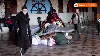 Syrians fleeing earthquake take refuge in wedding venue