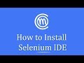 How to install Selenium IDE