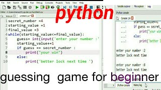 Guessing secret number python program for beginner explained in ( Telugu)| python examples