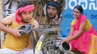 Kannada Comedy Videos 2020 || Sharan & Shruthi Comedy Scene At Cycle Shop || Kannadiga Gold Films