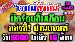 ‘เราไม่ทิ้งกัน’ ปิดจ็อบสิ้นเดือนนี้ ‘คลัง’ ชี้ผ่านเกณฑ์รับเงิน 5 พันไม่ถึง 16 ล้านคน บัตรคนจน