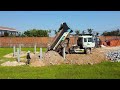 start incredible new project power machinery dump trucks u0026 dozer fill up dirt on new concrete