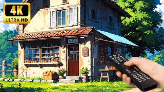 8-Hour 4K Ghibli-Inspired Anime Small Village Retail Store TV Wallpaper | Serene Halal Art Screen