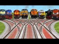 EIGHTS TRAINS RUN BACK TO BACK ON BUMPY 3D TRACKS | Railgadi Tracks | trainz simulator 2025