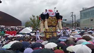 口屋太鼓 2017年新居浜市市制施行80周年記念太鼓祭りイベントでの差し上げと放り投げ