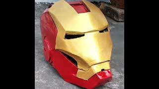 I made my own cardboard iron man helmet || #shorts #youtubeshorts #ironman #craft #diy