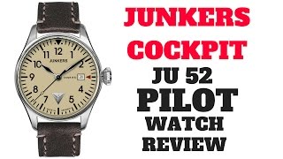 (4K) JUNKERS COCKPIT JU-52 PILOT MEN'S WATCH REVIEW MODEL: 6144-5