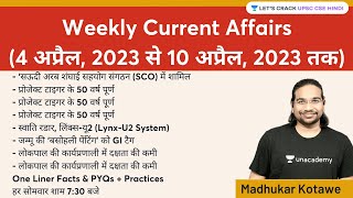 Weekly Current Affairs | 4th April 2023 to 10th April, 2023  | Madhukar Kotawe