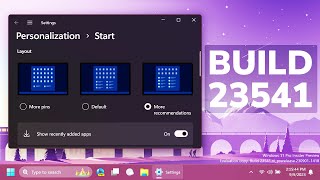 New Windows 11 Build 23541 – Start Menu Change, New Apps and Fixes (Dev)