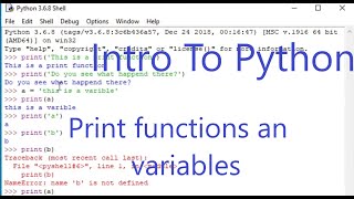Intro To Python #2 - Print functions and variables