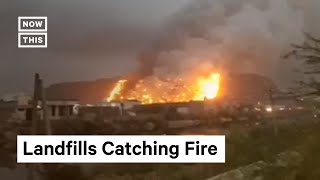 Fire Breaks Out at Bhalswa Landfill in New Delhi, India