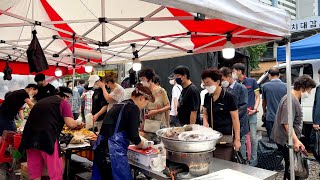 빛의 속도로 만드는 떡볶이 200kg, 튀김 3000개가 4시간만에 완판?마산 새벽시장 인기폭발!분식 좌판/Amazing skill of fried master/Tteokbokki