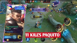 11 KILL'S !! PAQUITO EPIC COMEBACK ||Top global build -mlbb