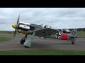 FOCKE WULF 190 A8, 3xMESSERSCHMITT Bf-109 G, SPITFIRE Mk.18, P-51D  Hangar 10 Fly In 2019