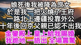 娘死後我被降為庶女，於是我一把火燒了王府，一路北上邊疆投靠外公，十年後回京，父親已認不出我，金鑾殿上，皇上給我賜婚，我端正跪地，一語出，全場震驚 【美好人生】