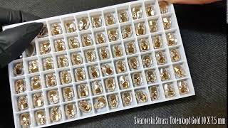 Swarovski Strass Totenkopf Gold 10 X 7,5 mm