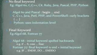 Control statements in programming languages-part 1-pldc