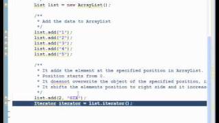 Add Element At Specified Index Of ArrayList Example