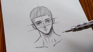 How to Draw Anime Boy Face For Beginners #shorts