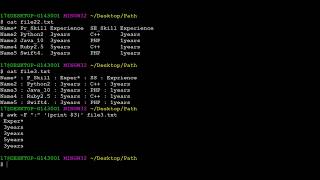 Bash(Unix Shell Scripting) : Basic Awk Commands