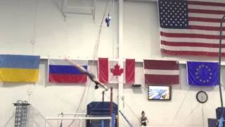 WOGA gymnast high bar sequence! Level 9!