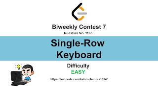 1165 Single Row Keyboard