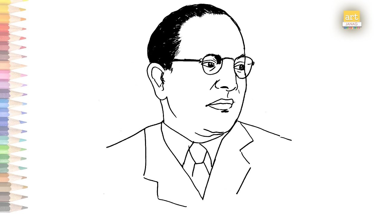 How To Draw Dr BR Ambedkar Step By Step Easy Drawing With, 53% OFF