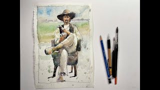 Cowboy Watercolor Figure Painting Methods and Techniques - with Chris Petri