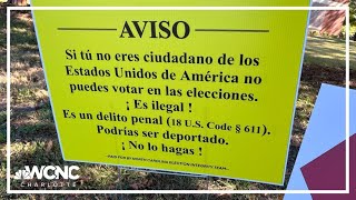 Group says Spanish-language warning sign near NC polling places crosses a line