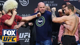 Conor McGregor and Khabib Nurmagomedov face off | WEIGH-INS | UFC 229