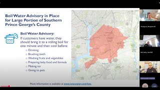 Virtual Briefing Follow Up on WSSC Water Boil Water Advisory and No Water Service For Many Customers