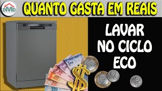 Quanto Gasta em Reais Uma Lavagem no Modo Eco - Lava Louças Midea 14 Serviços