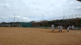 豊見城中学校野球部　４月２２日 (8)バント処理