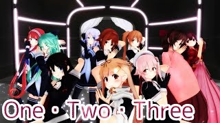 【MMD】[艦これ]白露型8人と神風型2人でOne・Two・Three [60fps]