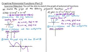 Graphing Polynomial Functions (Part 2)