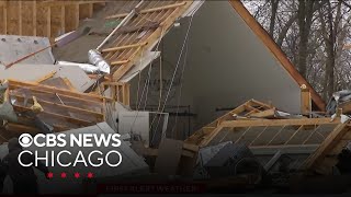 Cleanup continues after 4 suspected tornadoes destroy areas in Kankakee, Illinois and Northwest Indi