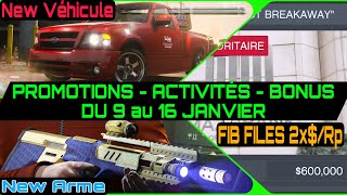 NEW ARME \u0026 VÉHICULE - PROMOTIONS, ACTIVITÉS \u0026 BONUS DU 9 AU 16 JANVIER SUR GTA ONLINE