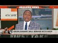 Stephen A. reacts to Kevin Durant agreeing to stay with the Nets ‘I knew he wasn’t going anywhere!’
