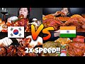 2x speed!!🔥ASMR INDIAN vs KOREAN Mukbangers Eating WHOLE CHICKEN🇮🇳🇰🇷FAST MOTION Mukbang Compilations