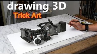 Drawing a video camera / 3D Trick Art