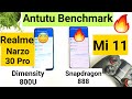 Realme narzo 30 pro vs mi 11 antutu benchmark comparison