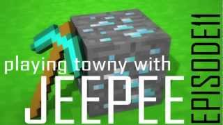 Jeepee in Minecraft: Towny #11 SHELTER TOP OF MY HEAD