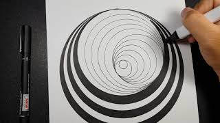 How To Draw 3D With Compass / Geometric Art / Easy 3D Drawing Tips /