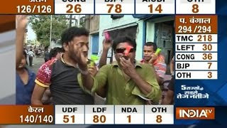 TMC Supporters Celebrating Mamta Banerjee's Victory in West Bengal Assembly Elections 2016