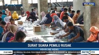 Ratusan Surat Suara Rusak Ditemukan KPU Rokan Hulu