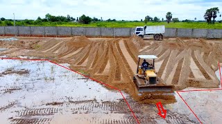 Fantastic Teamwork Pouring​ Grass Delete dirt to attach to corner wall by Dozer\u0026trucks Best (Part 3)