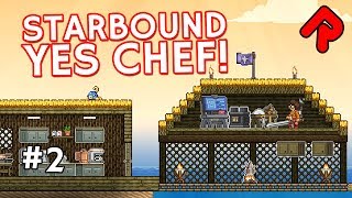 Building an Ocean Tiki Bar! | Let's play Starbound Yes Chef! ep 2 (Yes Chef \u0026 More Farming mods)