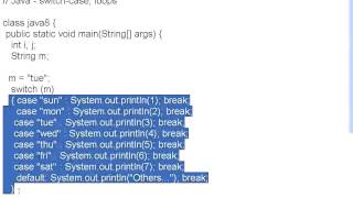 Java Part 8 Switch and Loops