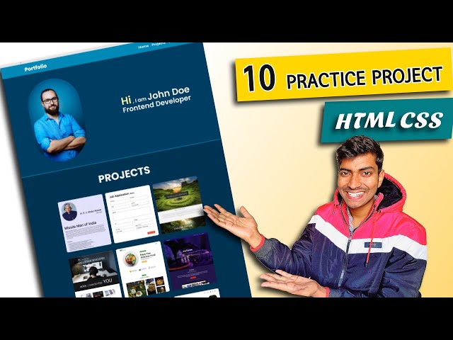 10 Portfolio Website Html Css Html Css 10 Practice Projects For