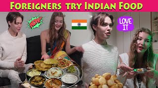 Foreigners Try Indian Food | Authentic INDIAN THALI / VEG KOFTA / PANIPURI | Indian Food Reaction |